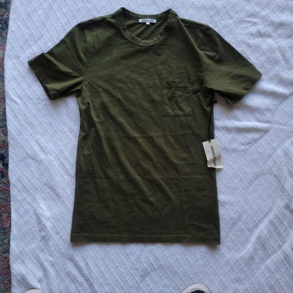 NWT Cotton‎ Citizen Moss Standard pocket tee shirt Sz S